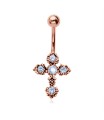 Cross CZ Stone Belly Piercing BP-930